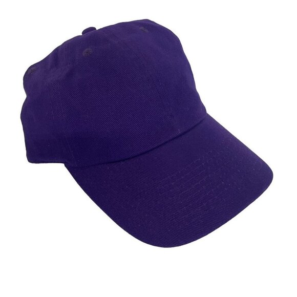Vintage Cobra Cap Hat Blank Plain Curved Purple Corduroy Hook Loop - Picture 1 of 5